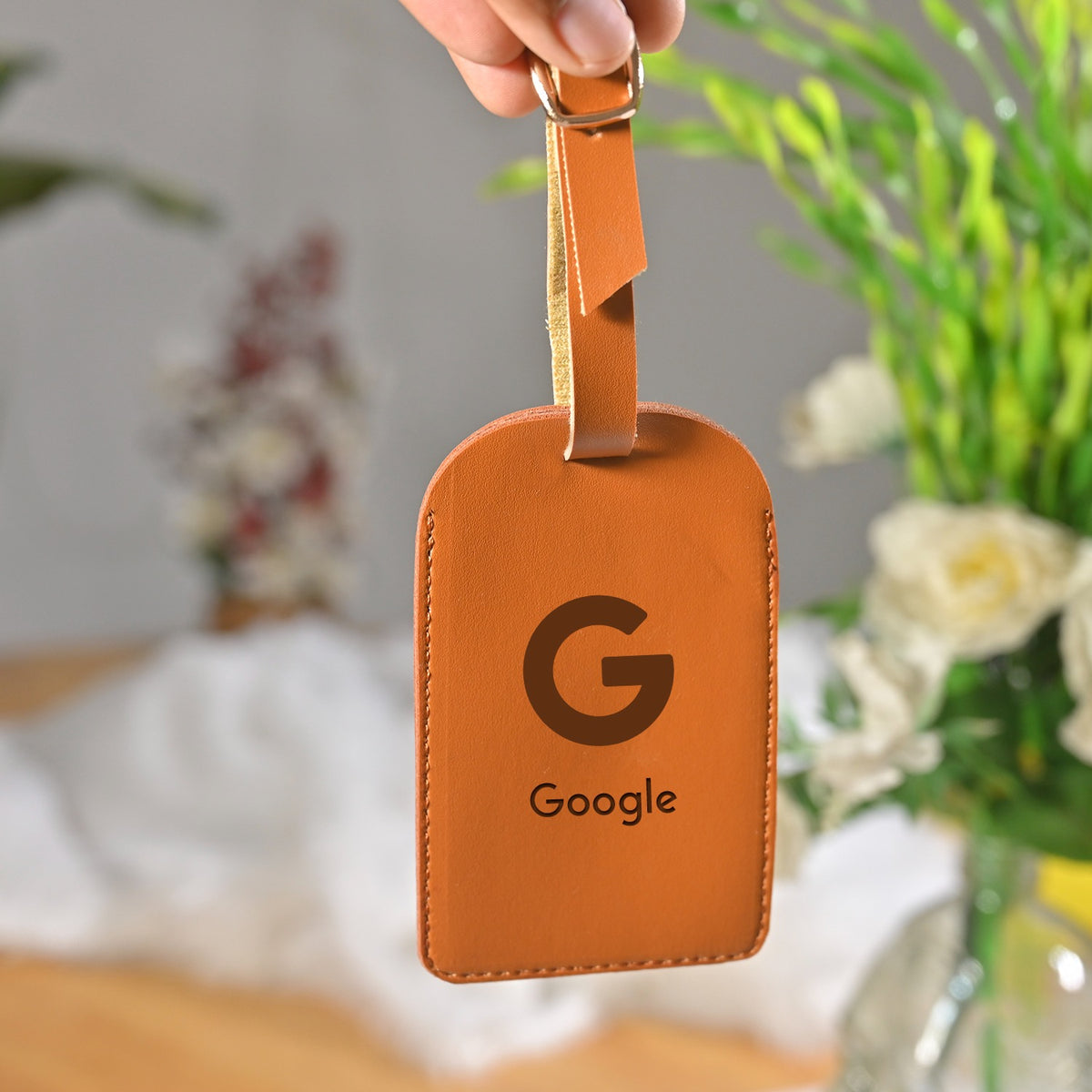OE129 - Personalised Vegan Leather Bag Tags with Company Logo - Image 7