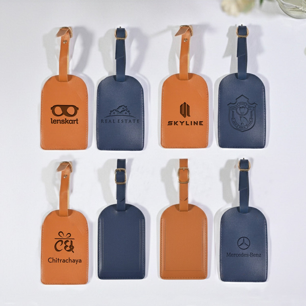 OE129 - Personalised Vegan Leather Bag Tags with Company Logo - Image 6