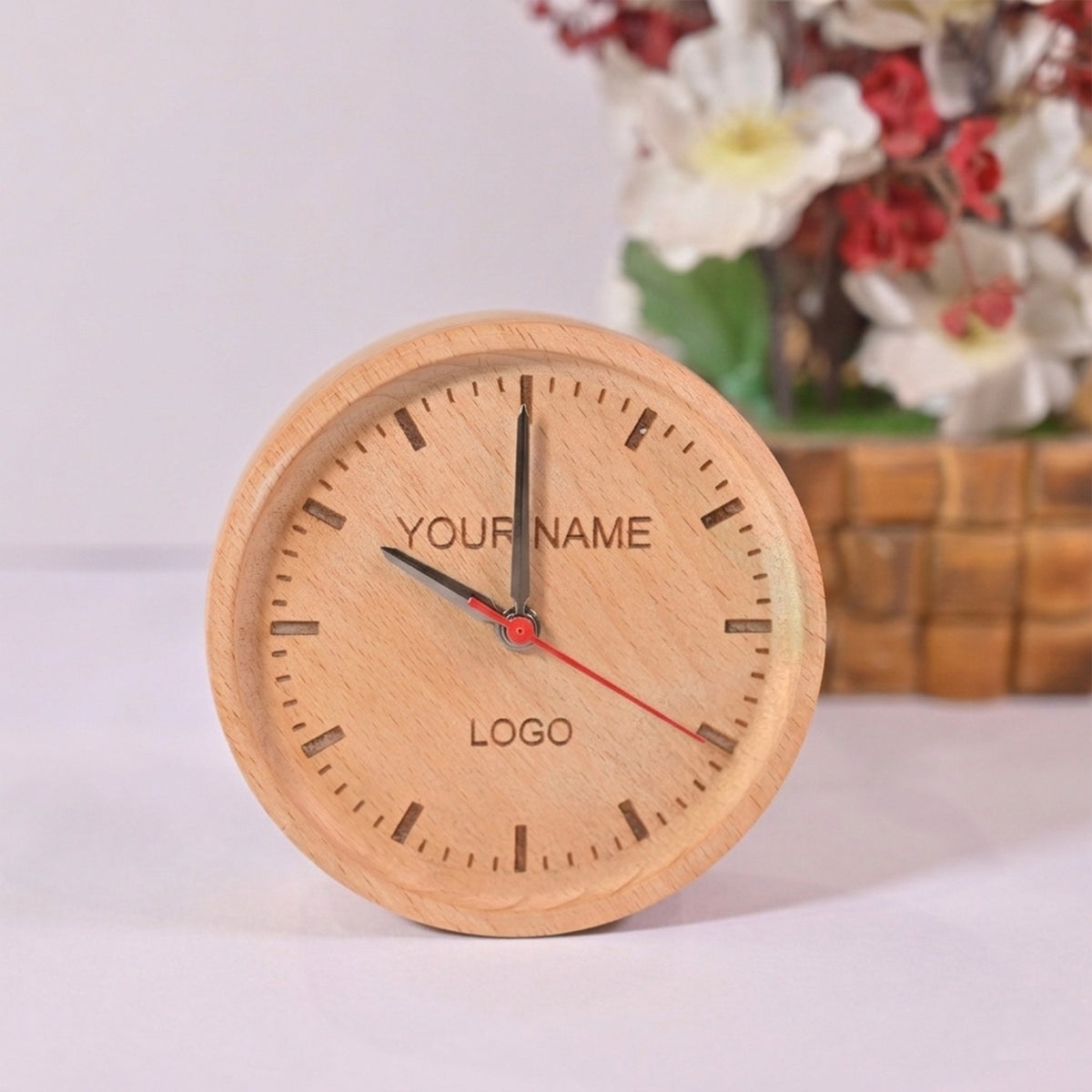 OE134 - Personalised Premium Wooden Desk Clock - Image 5