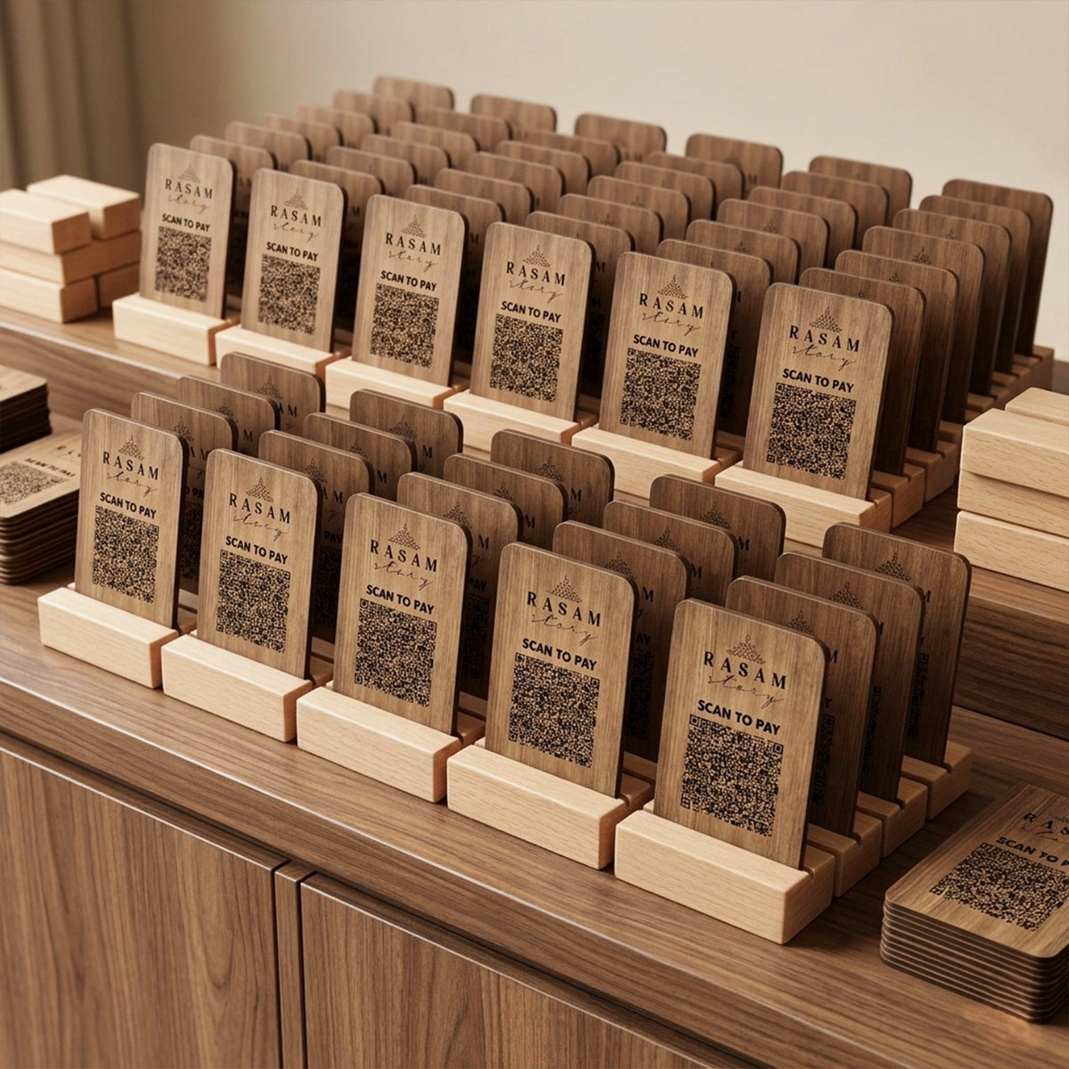 OE137 - Custom Wooden QR Stands