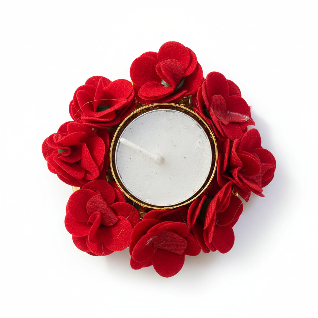 CD680- Red Rose T-Light Candle Holder