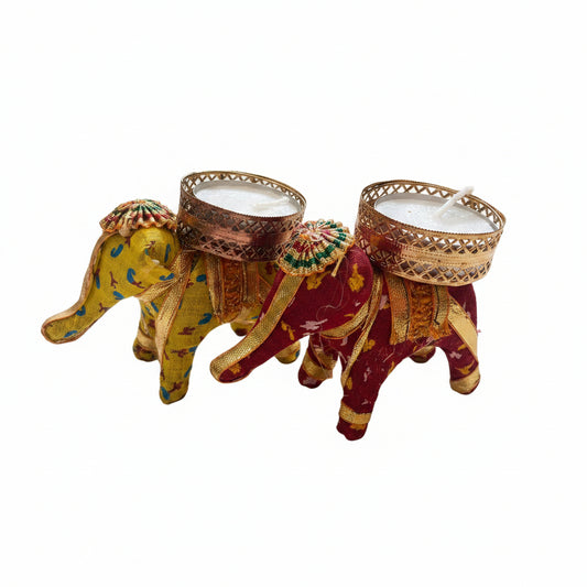 CD690-  Elephant Candle Holder Set