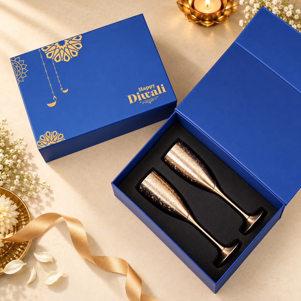 DH376- Brass Wine Glasses Gift Set