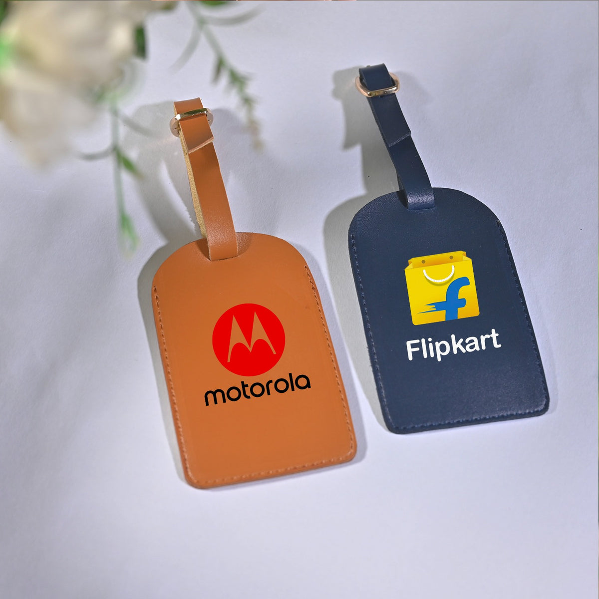 OE129 - Personalised Vegan Leather Bag Tags with Company Logo - Image 5