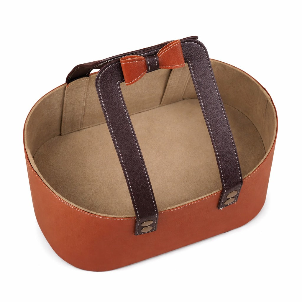 PB12- Leather Gift Basket