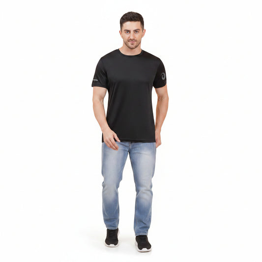 BST39- Asics Solid Round Neck T-Shirt