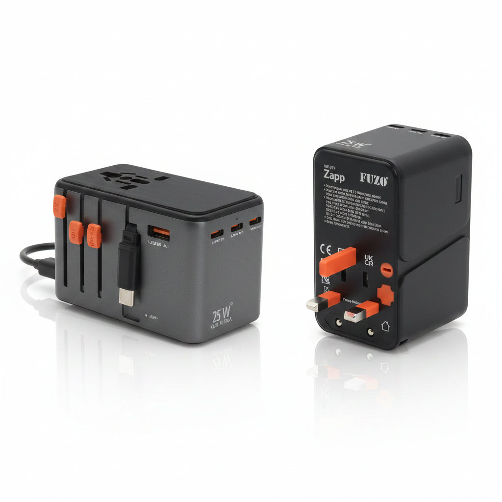 ED112- FUZO ZAPP Travel Adapter with Retractable Cable