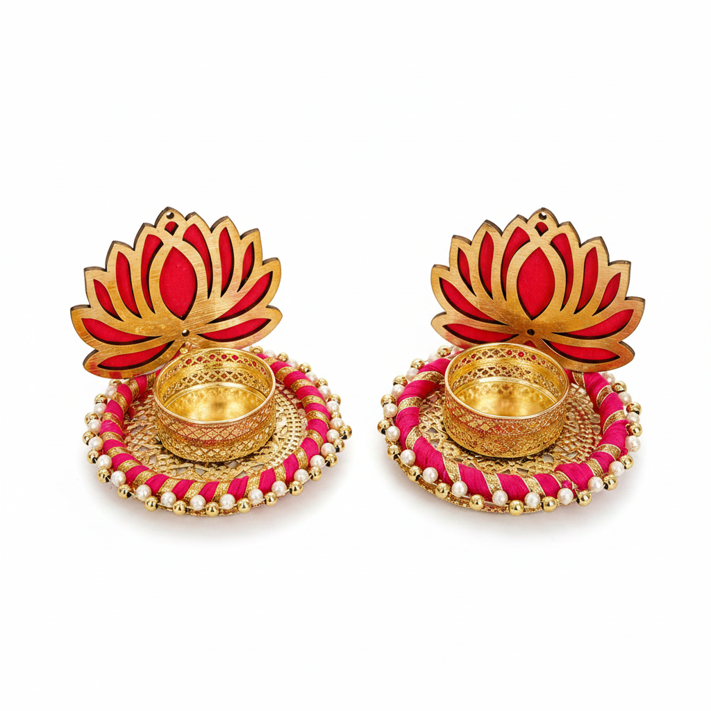CD350- Lotus T-Light Holder (Set of 2)