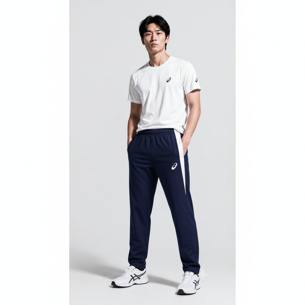 ASICS Color Block Track Pant - Peacoat / Brilliant White