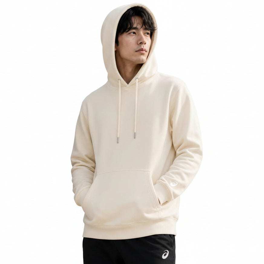 ASICS Hoodie with Kangaroo Pocket - Cream