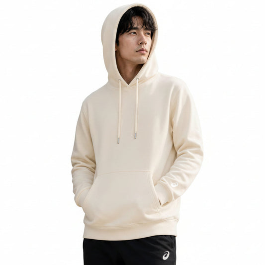 ASICS Hoodie with Kangaroo Pocket - Cream