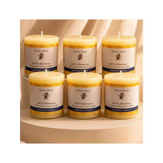 Beeswax Votive Glass Candle Set of 6