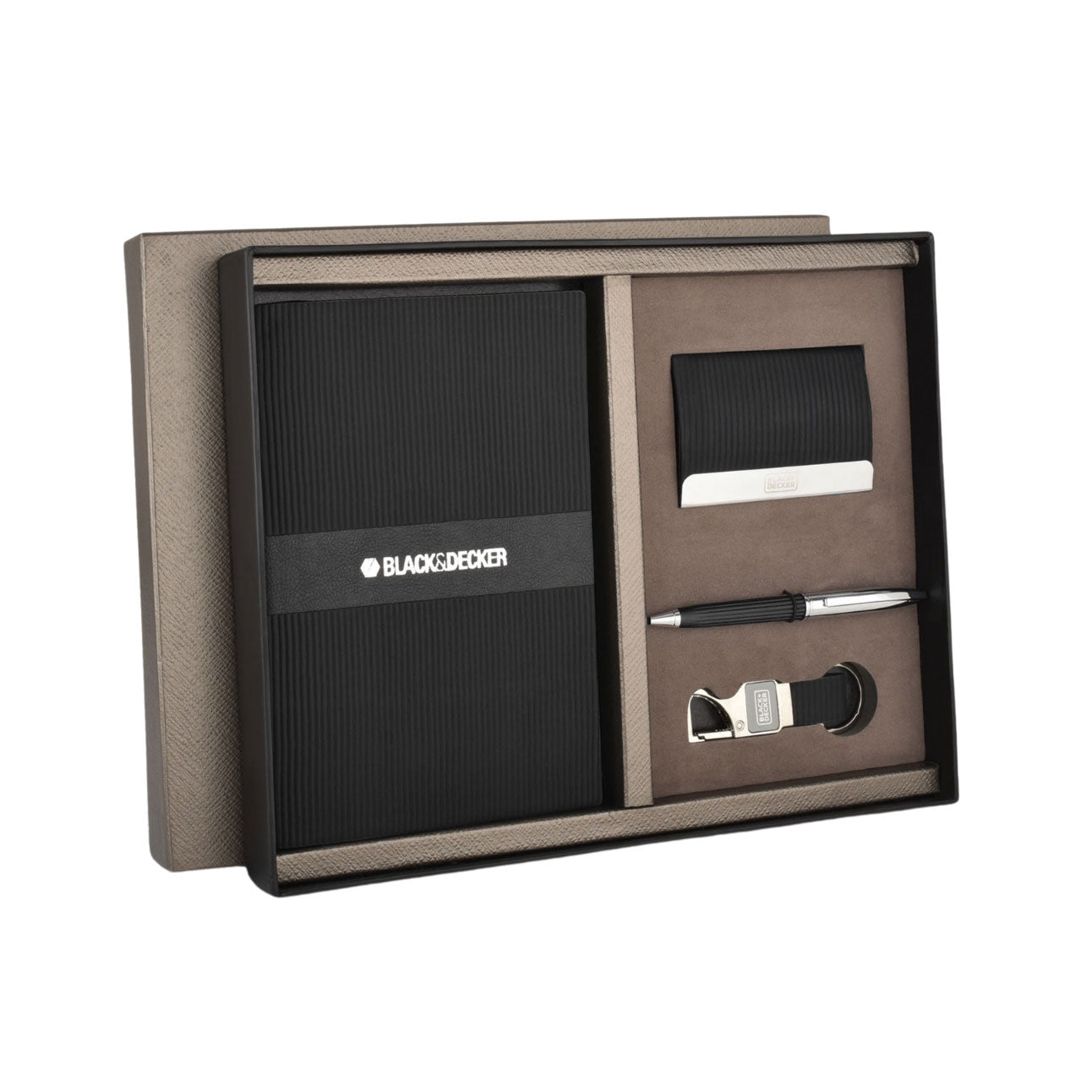EJK44- 4-IN-1 Black & Decker Gift Set | Notebook | Pen | Card Holder | Keychain