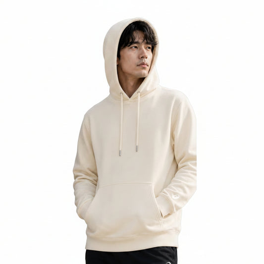 BST177 - ASICS Hoodie with Kangaroo Pocket - Cream