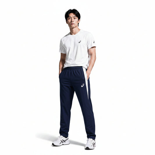 BST182 - ASICS Color Block Track Pant - Peacoat / Brilliant White