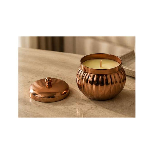 Classic Gold Metal Bowl Candle