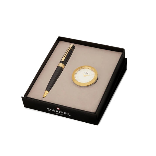 GS89 - Sheaffer 9322 Ball Pen Gold Table Clock