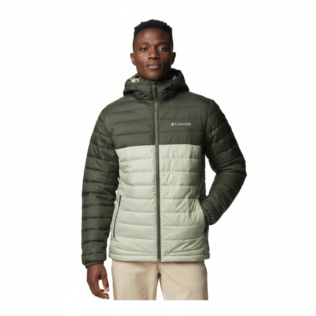 Columbia Powder Lite II Hooded Jacket - Safari/Greenscape