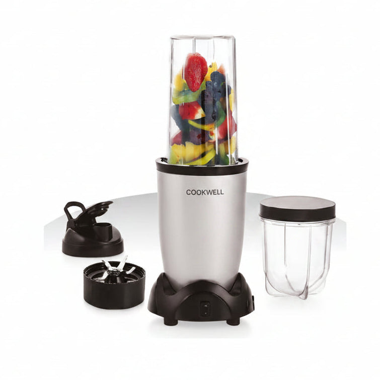 ED339 - Cookwell - Bullet Portable Mixer Grinder 500W - 2 Jars & 1 Blade - Red Flower