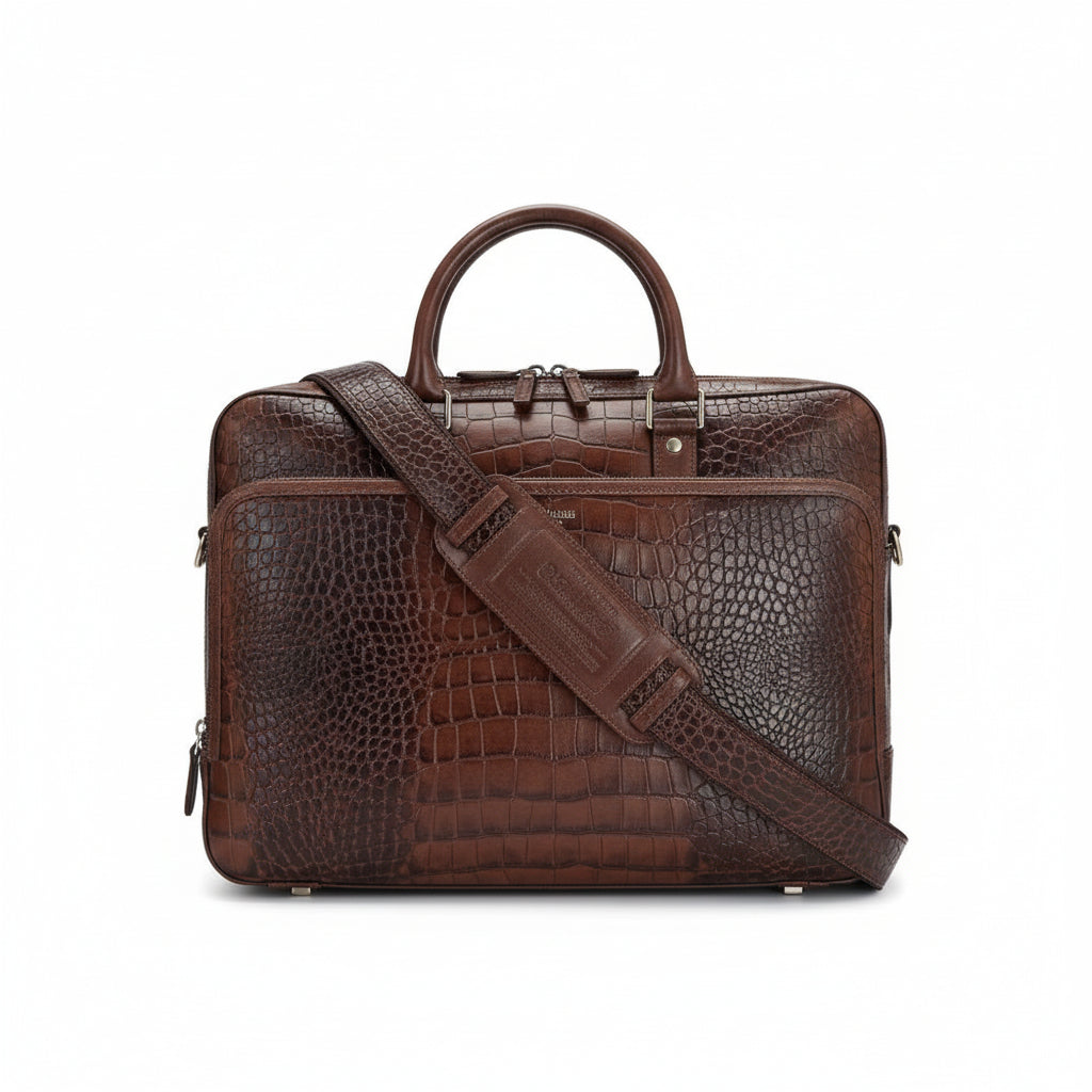 Da Milano COMPUTER BAG - BROWN