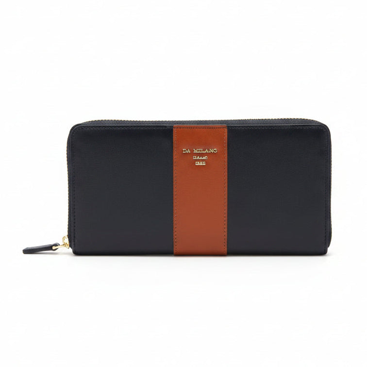 Da Milano LADIES WALLET - BLACK/COGNAC