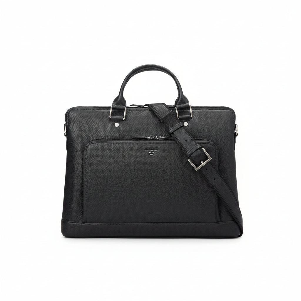 Da Milano Wax Leather Computer Sleeve - BLACK
