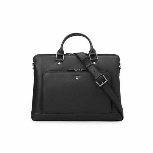 Da Milano Wax Leather Computer Sleeve - BLACK