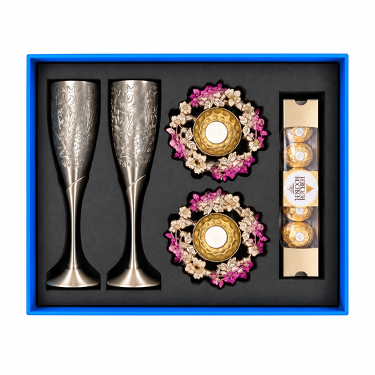 DH282- Cheers, Glow & Chocolate Hamper