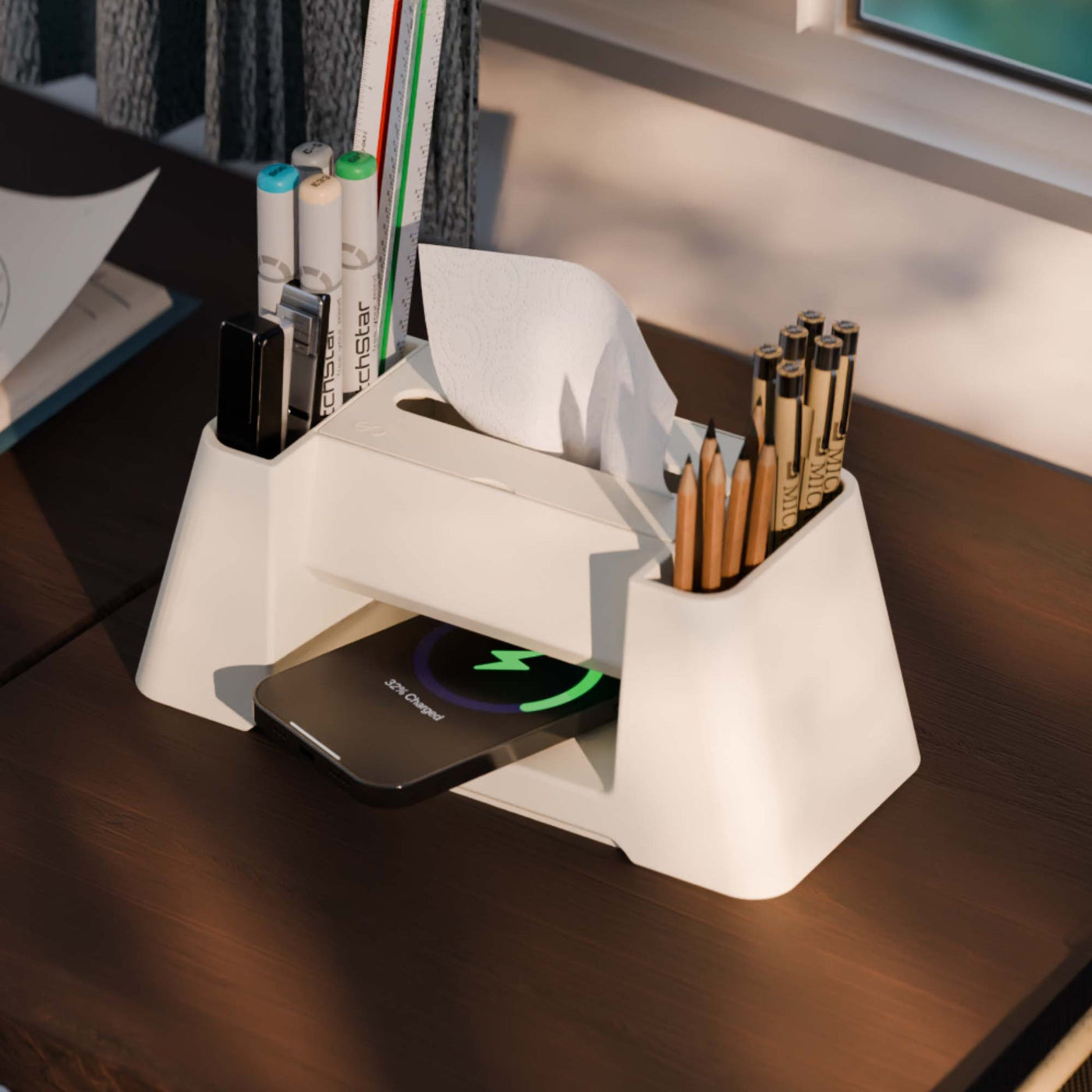 Quuincy Versa Charge wireless charging desk organiser