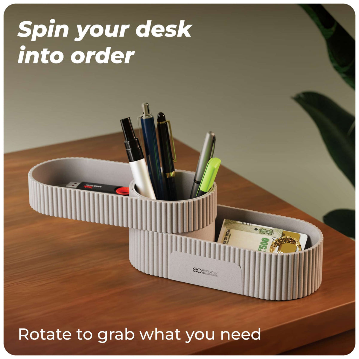 Quuincy Spin Rotating Desk Organiser