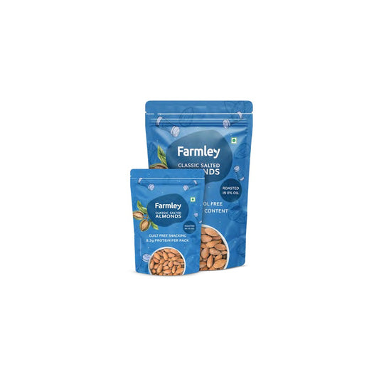 BSE374 - Farmley - Roasted Almonds & Cashews - Classic Salted Almonds / Pouch / 40 g