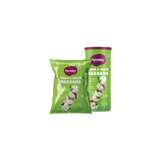 BSE370 - Farmley - Roasted Makhana - Cream & Onion / Jar / 77 g