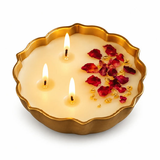 CD695- Blooming Aura Lotus Urli Scented Candle