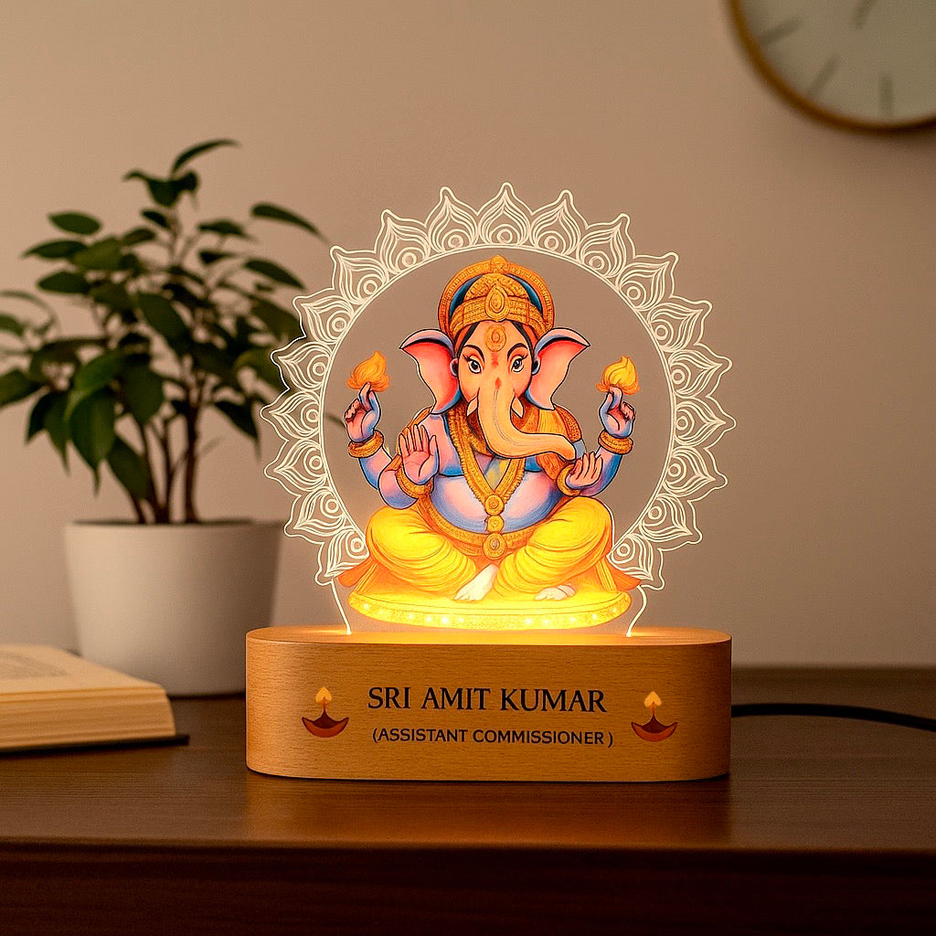 ED129 - LED Ganesha Lamp – Divine Glow with Custom Branding