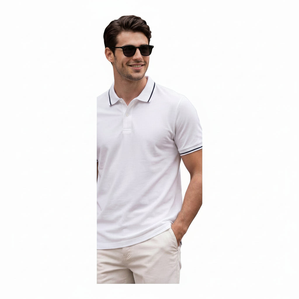 Giordano PQ Lycra Polo - Black/White