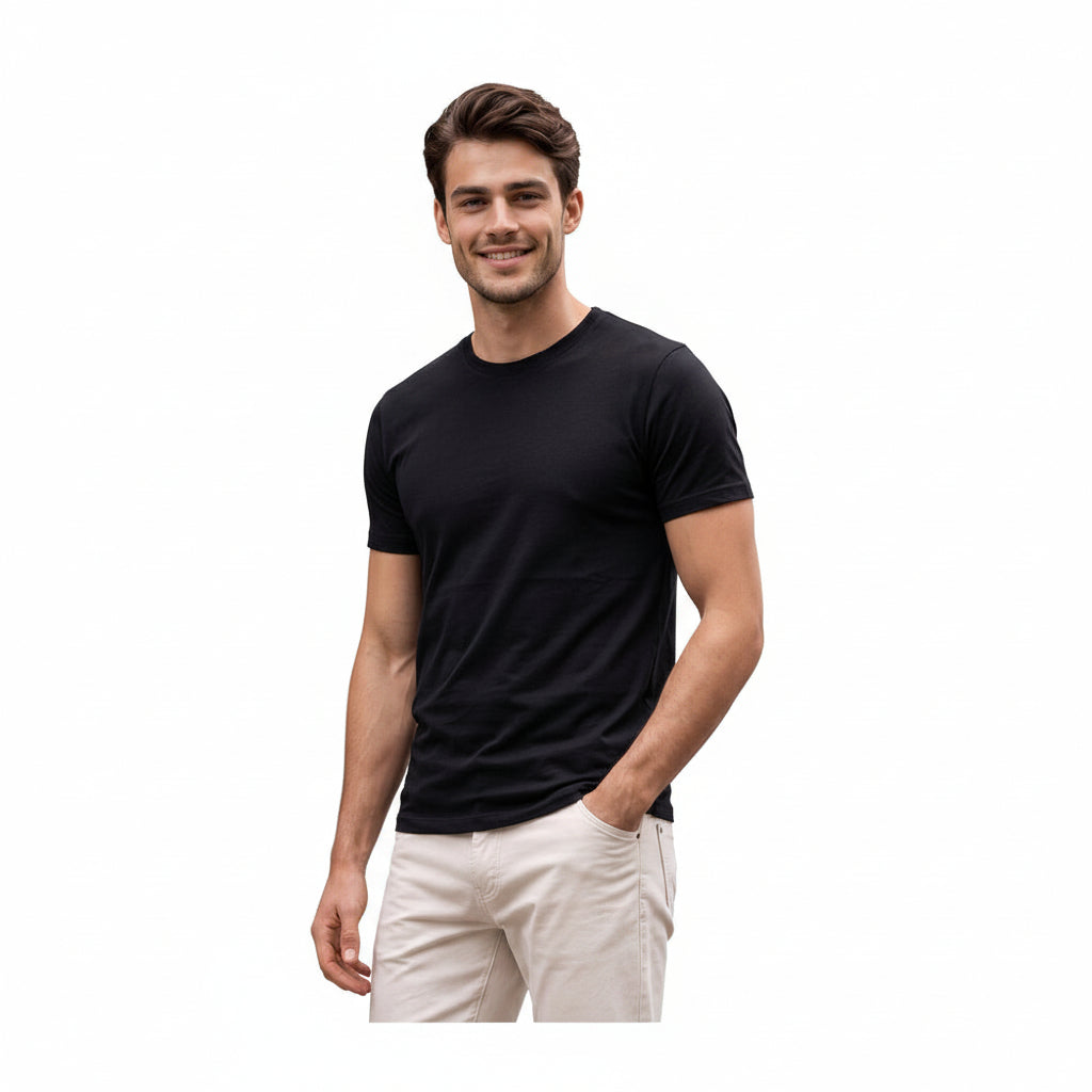Giordano Round Neck T-Shirt - Black