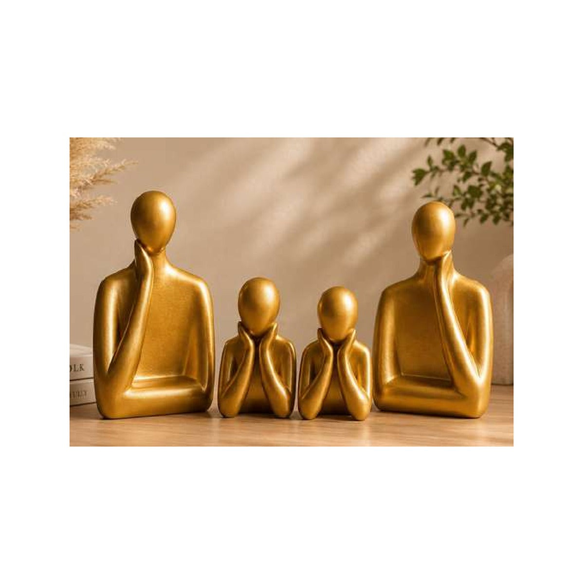 Golden Family Love Decor Statue Set of 4