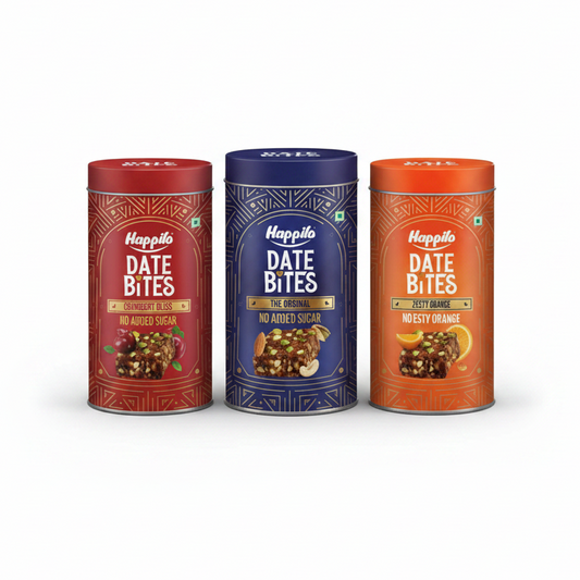 BSE420 - Happilo - Date Bites Tins - Zesty Orange / 200 g