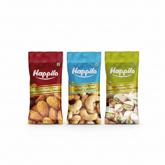 BSE402 - Happilo - Slim Pouch Salted Nuts - Salted Californian Pistachios / 20 g
