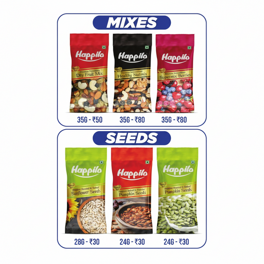 BSE403 - Happilo - Slim Pouch Mixes and Seeds - Salted Pumpkin Seeds / 24 g