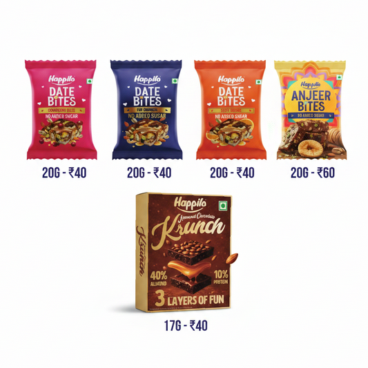 BSE404 - Happilo - Slim Pouch Bites and Krunch - Krunch / 17 g