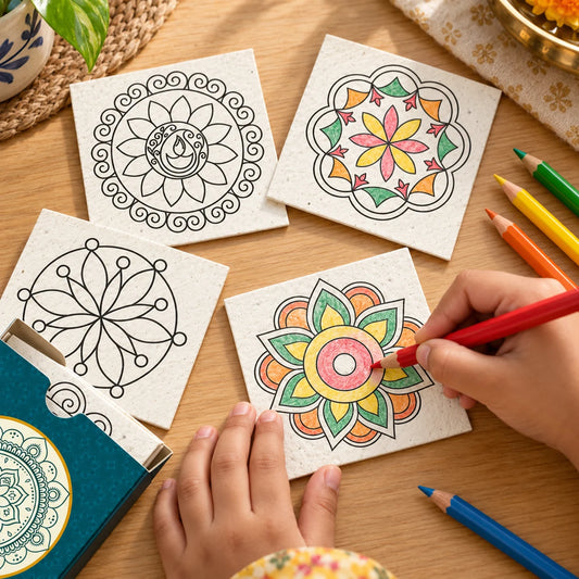 ECO16- Plantable Rangoli Colouring Cards