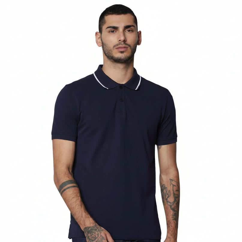 Jack & Jones Coolmax Polo - Navy Blue
