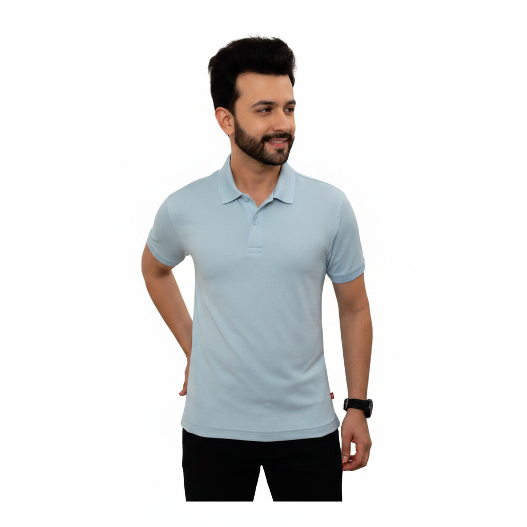 BS133 - Levis Polyester Polo T-Shirt - Light Sky Blue