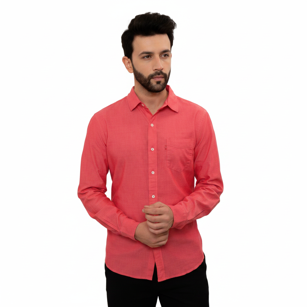 BS137 - Levis BCI Cotton Chambray Shirt - Red