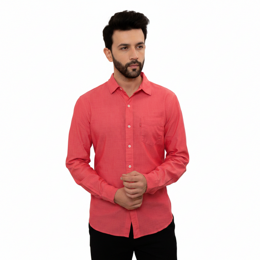 BS137 - Levis BCI Cotton Chambray Shirt - Red
