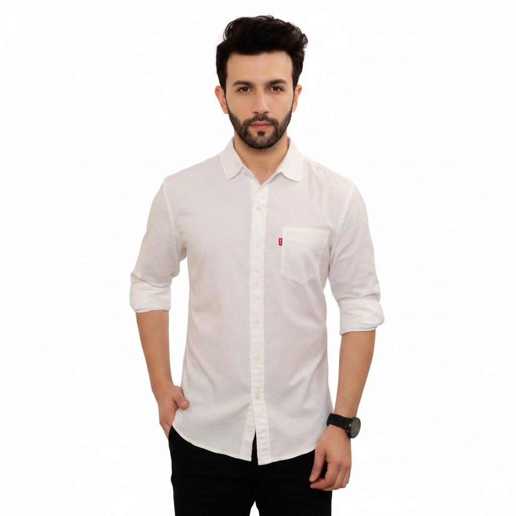 BS138 - Levis BCI Cotton Oxford Shirt - White