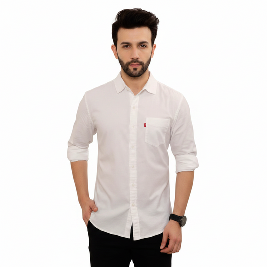 BS138 - Levis BCI Cotton Oxford Shirt - White