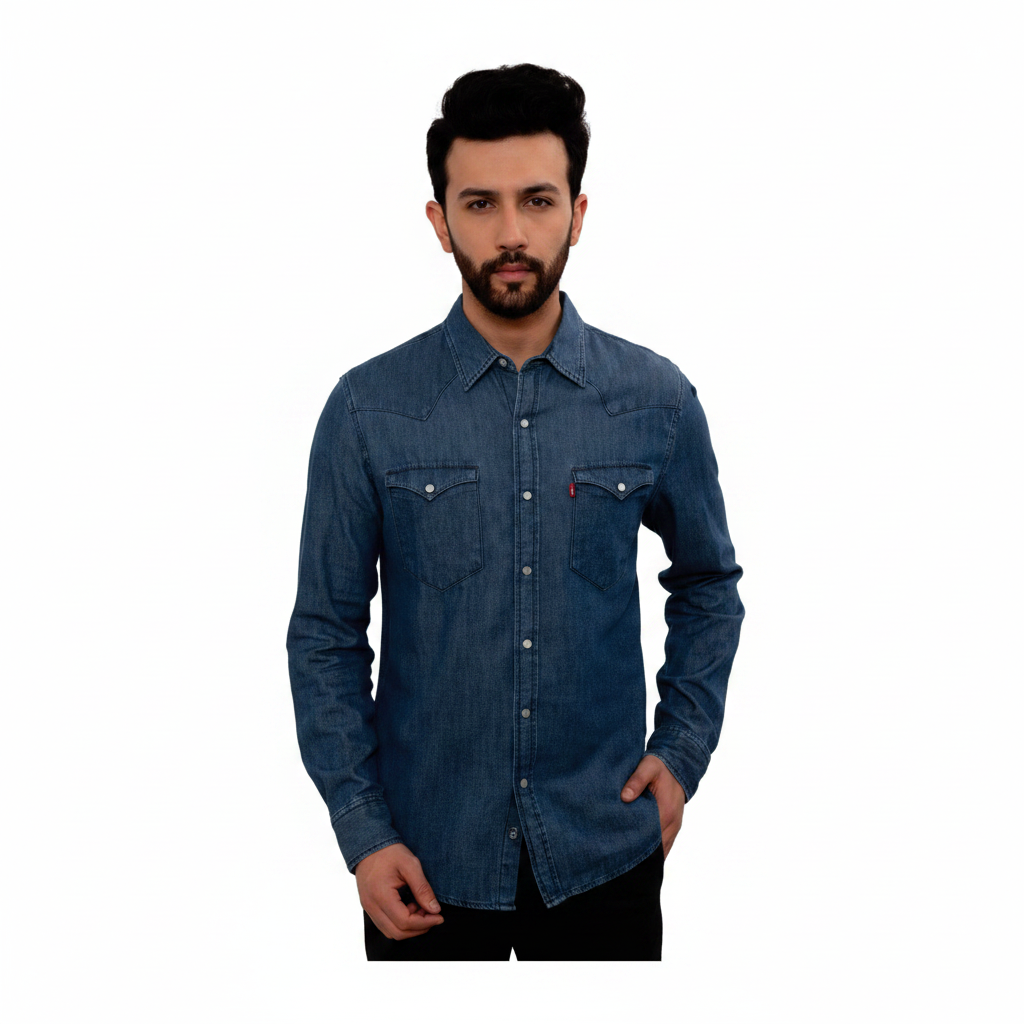 BS139 - Levis BCI Cotton Denim Shirt - Dark Denim Blue