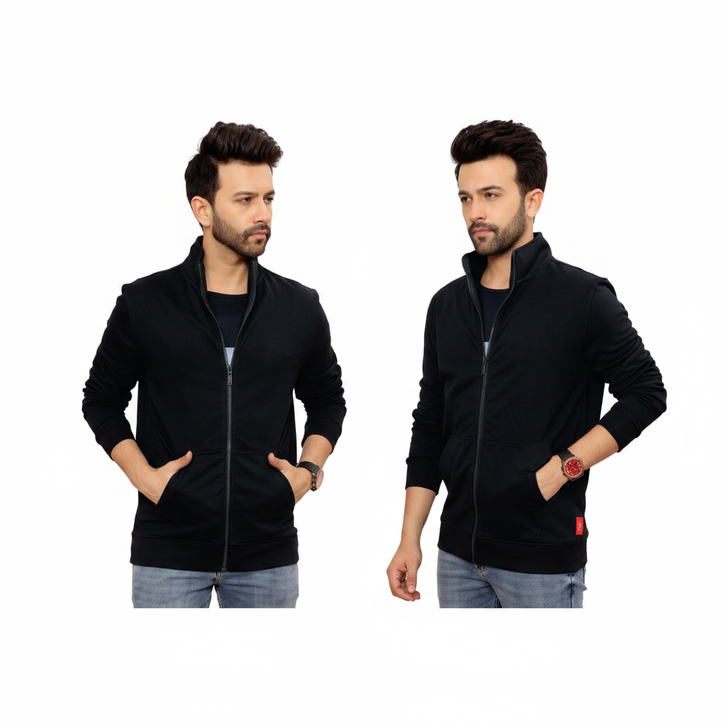 BS142 - Levis Full Zip High Neck Sweatshirt - Standard Jet Black